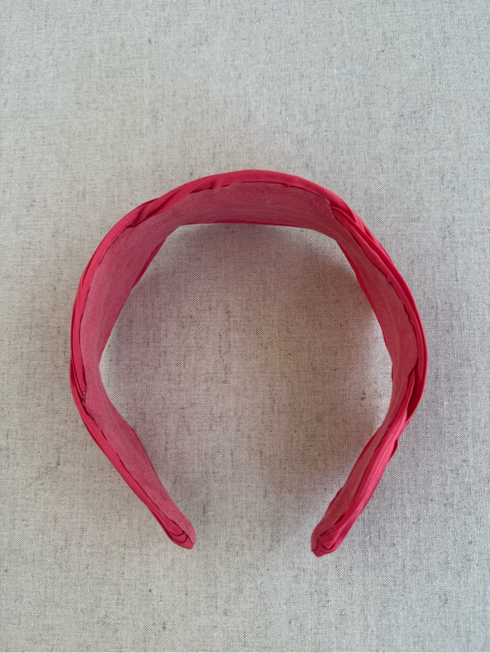 Coral Red Pleated Twist Knot Headband Wide Statement Hair Accessory